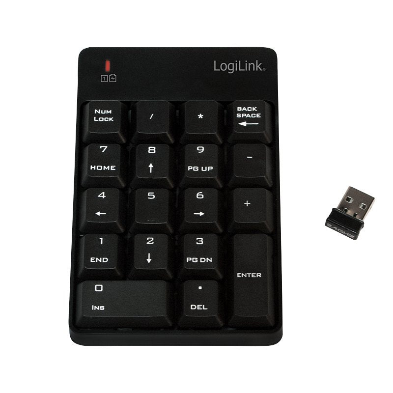 Logilink Teclado Numerico Rf Wireless, Con 18 Teclas, Negro