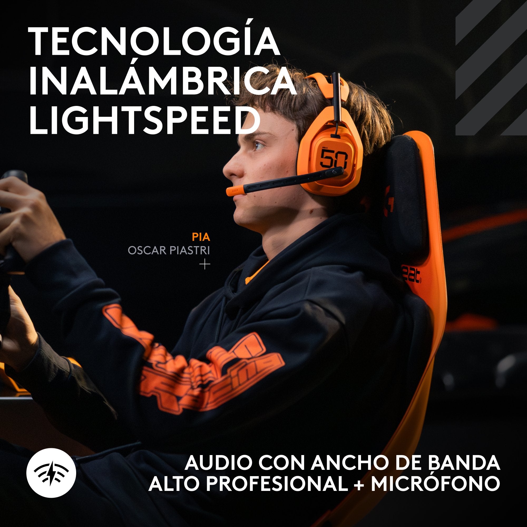 EAN 5099206132757 - Logitech G Astro A50 X LIGHTSPEED McLaren Edition Inalámbrico Diadema Juego Negro, Naranja imagen 5