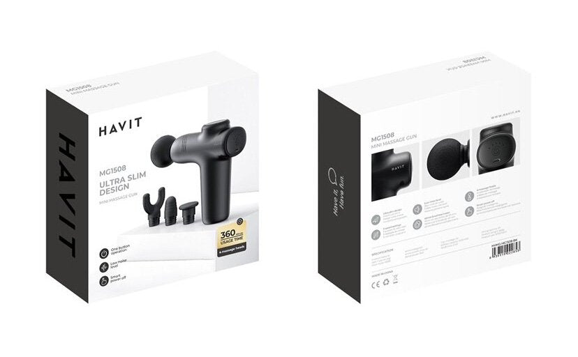 EAN 6939119024734 - Havit Masaer rczny pistoletowy MG1508 masajeador Universal Negro imagen 5