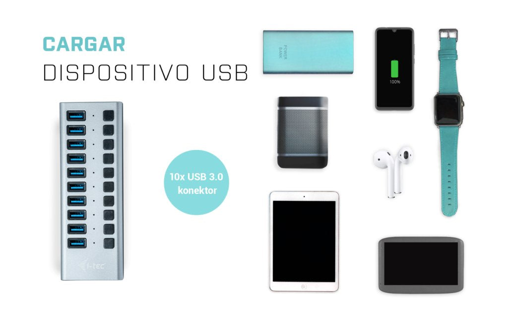 I-Tec Hub De Carga 10xusb 3.0 + Adaptador 48w