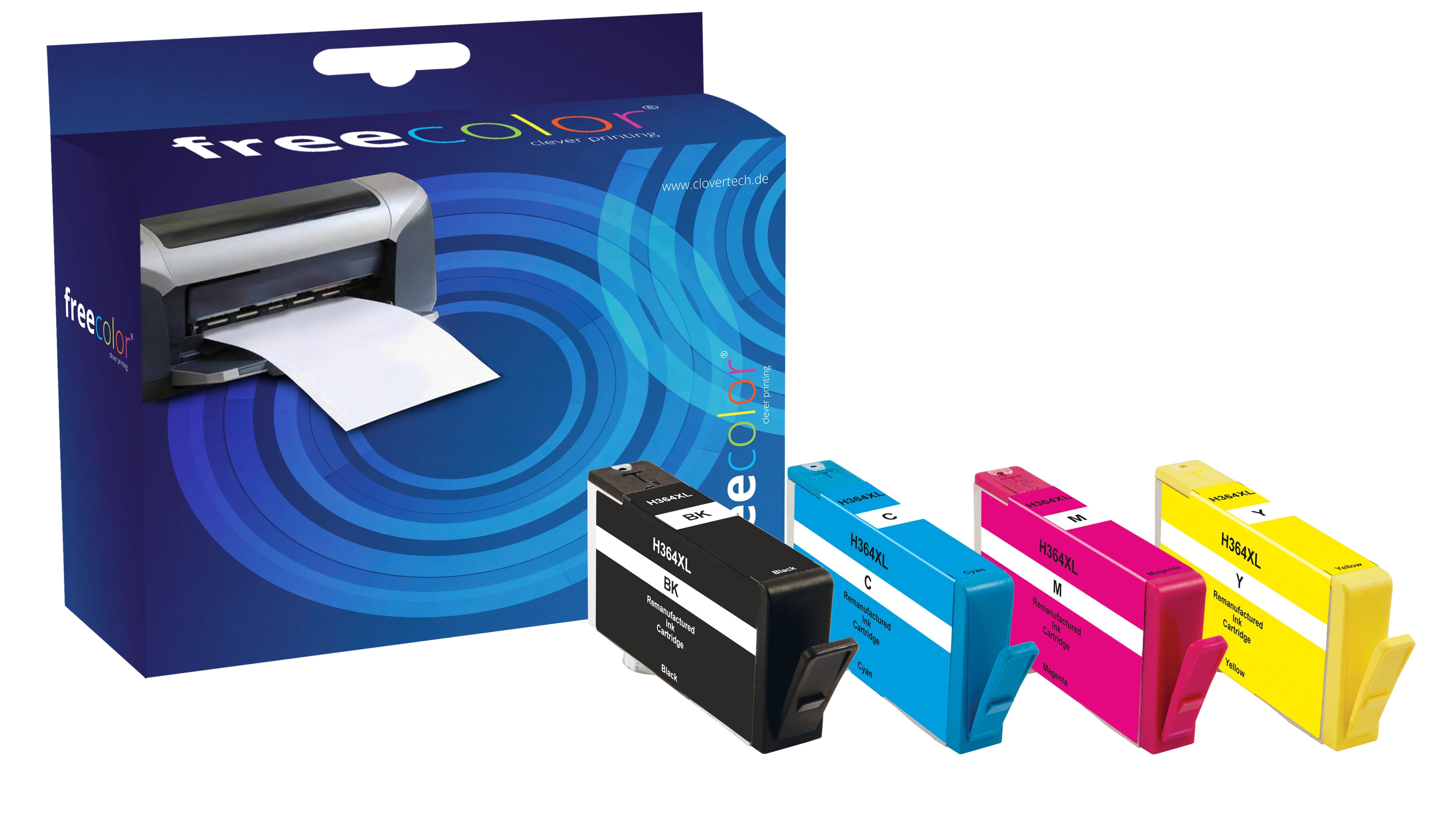 Tinta Freecolor Hp 364xl Multipack Bk C M Y Remanufactured