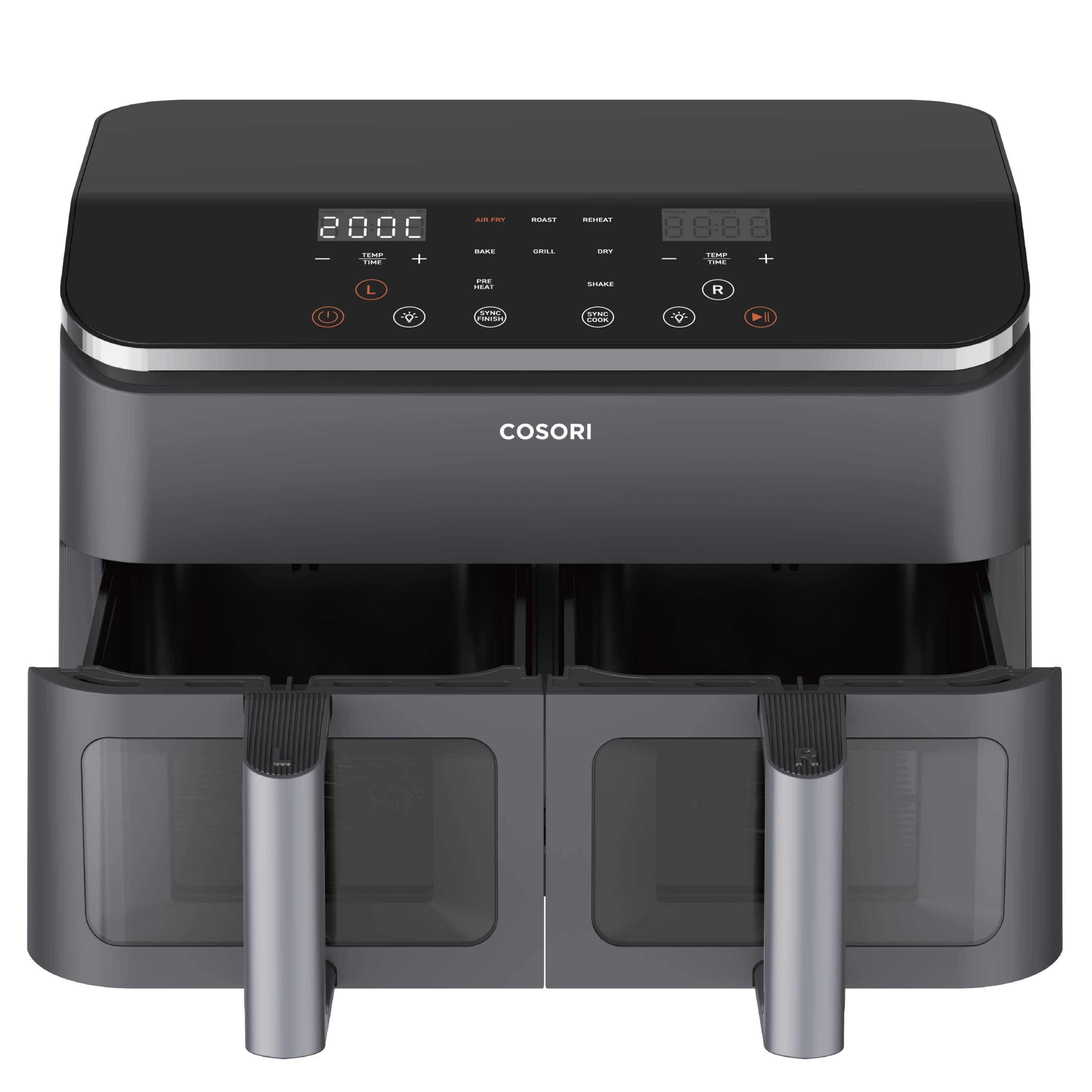 EAN 810123671731 - Cosori Dual Basket Chef Edition Doble 8,5 L Independiente 1750 W Freidora de aire caliente Negro, Plata imagen 8