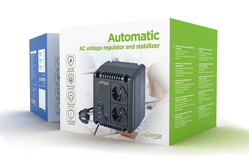 EAN 8716309068727 - EnerGenie EG-AVR-0501 adaptador e inversor de corriente Interior 300 W Negro imagen 3