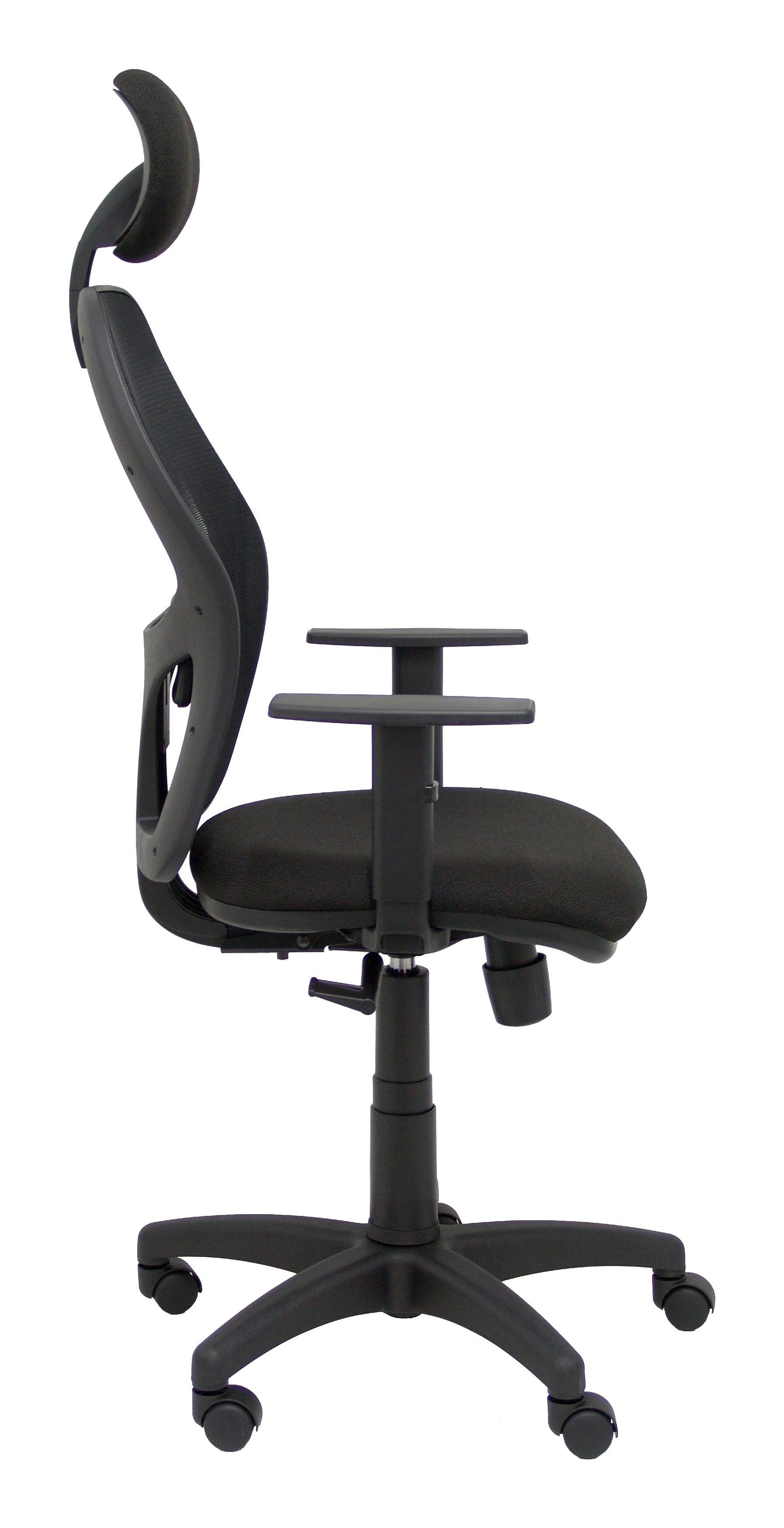Silla Alocen Malla Negra Asiento Bali Negro Brazos