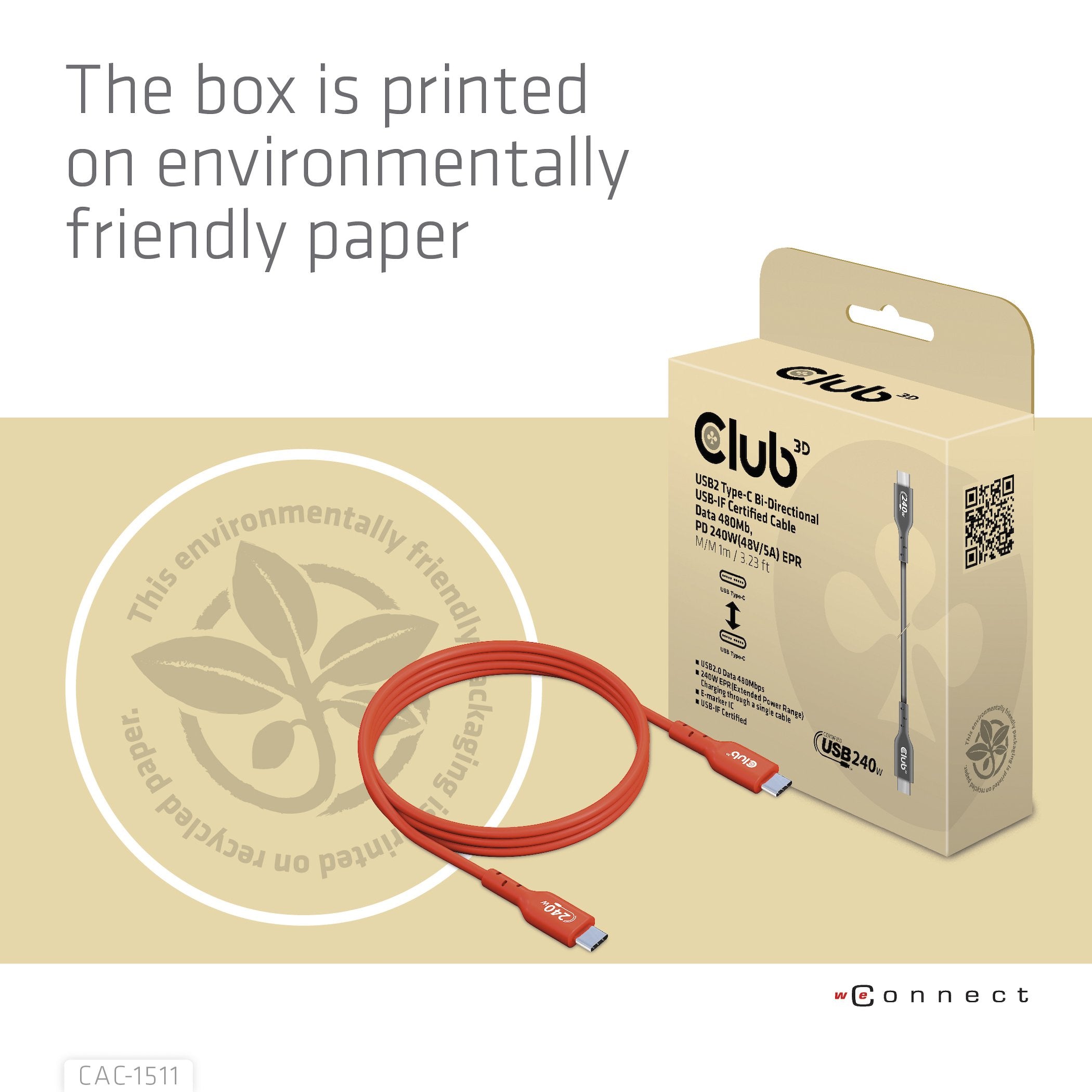 EAN 8719214472641 - CLUB3D CAC-1515 cable USB USB 2.0 USB C Naranja, Rojo imagen 12