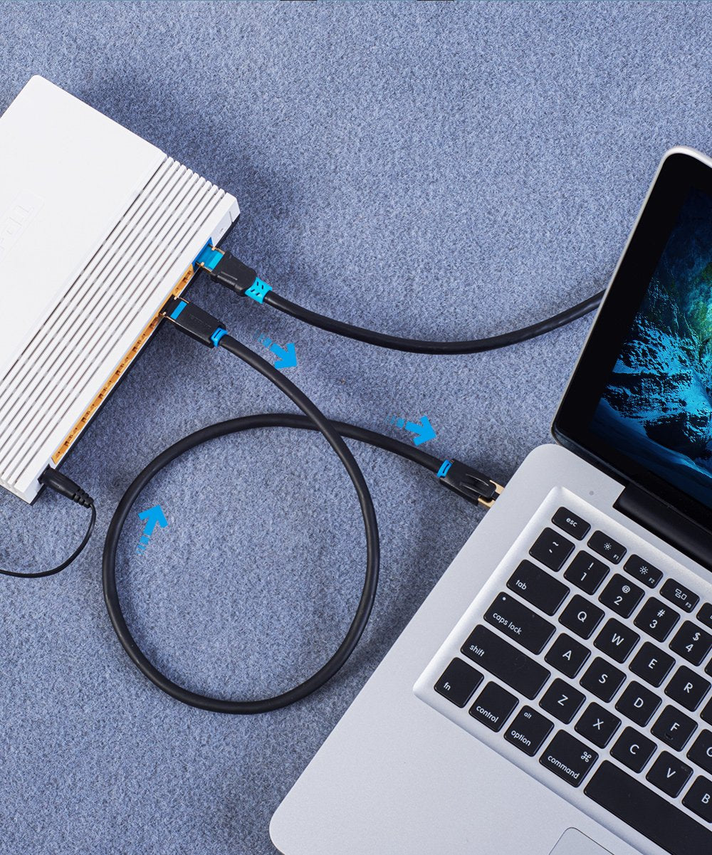 Cable De Red Rj45 Sftp Vention Ikabh Cat.8 2m Negro