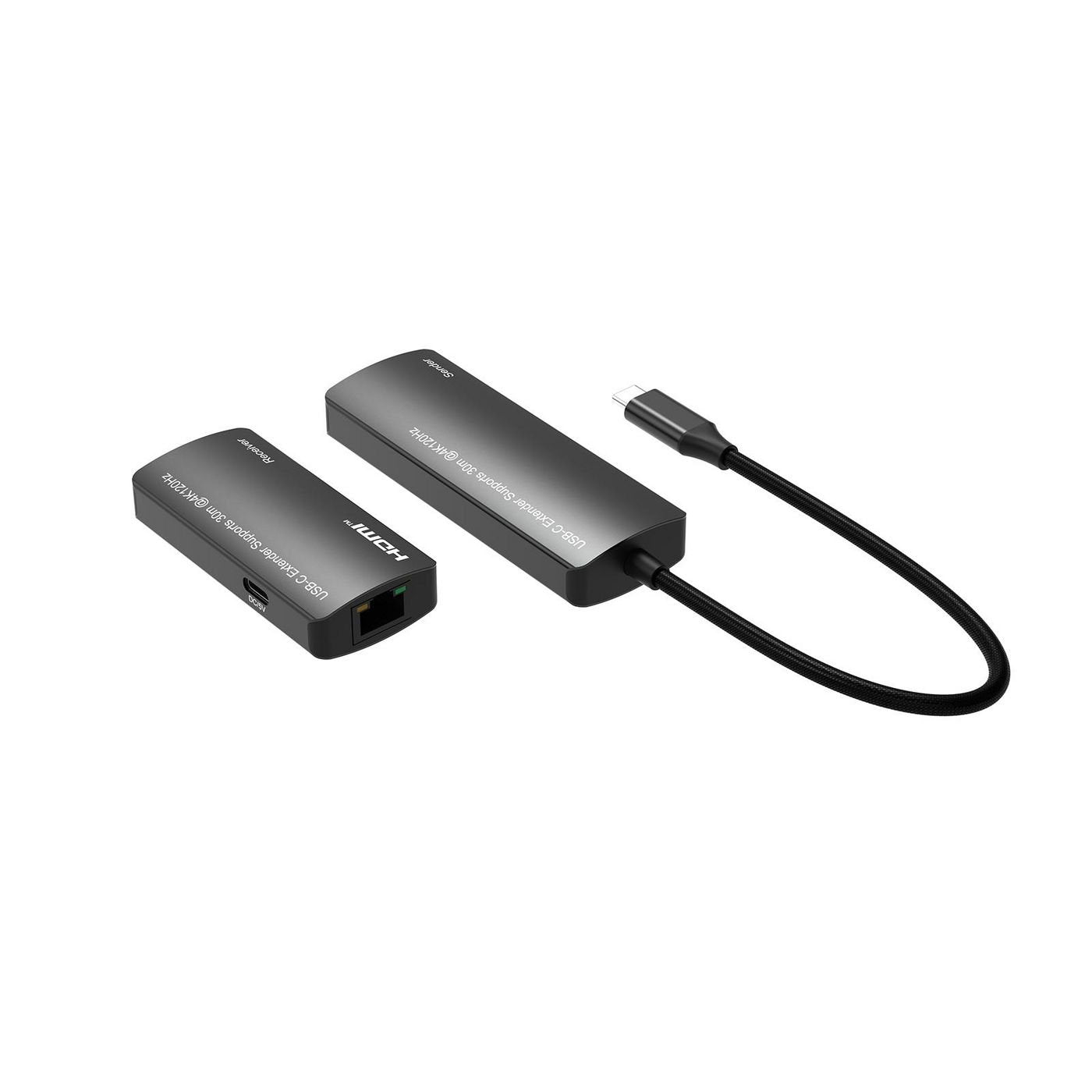 Usb-C To Hdmi Extender Via Ethernet, 30m Distance At