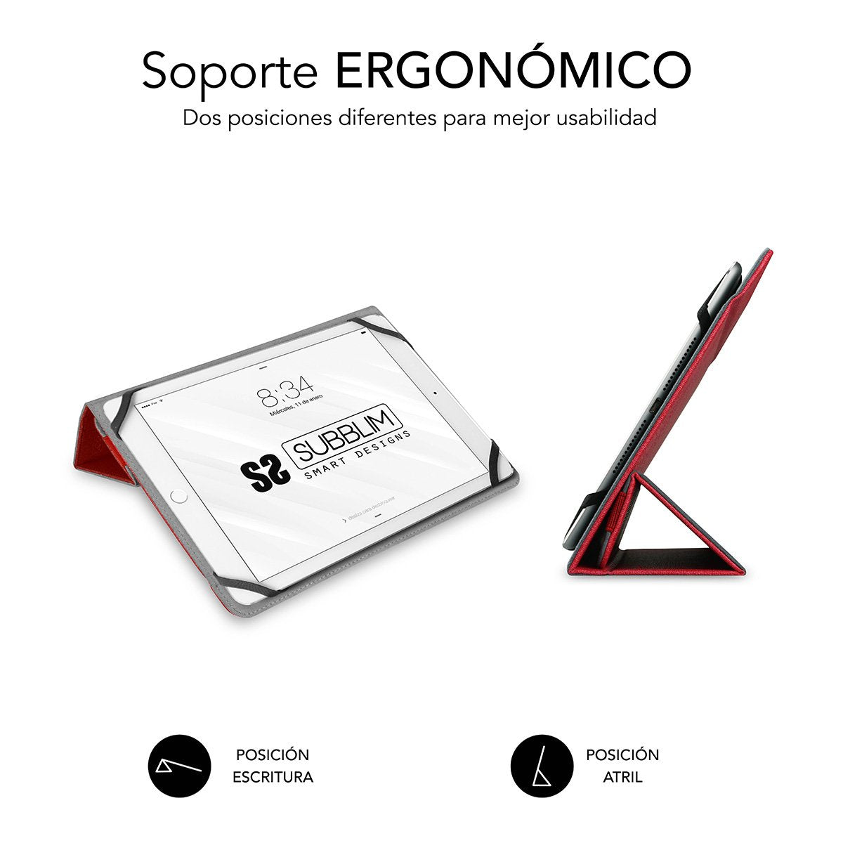 EAN 8436586740849 - SUBBLIM SUB-CUT-2FC002 funda para tablet 25,6 cm (10.1") Folio Rojo imagen 3