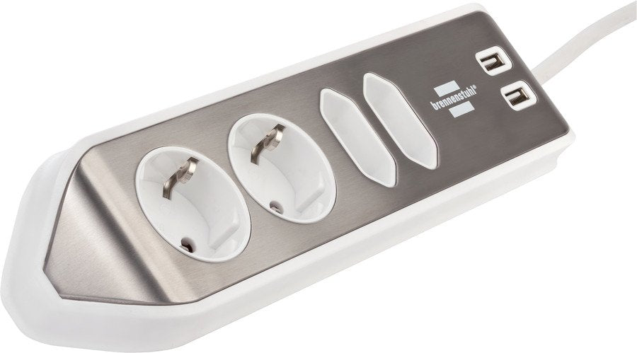 EAN 4007123668083 - Brennenstuhl 1153590420 base múltiple 2 m 4 salidas AC Interior Plata, Blanco imagen 11
