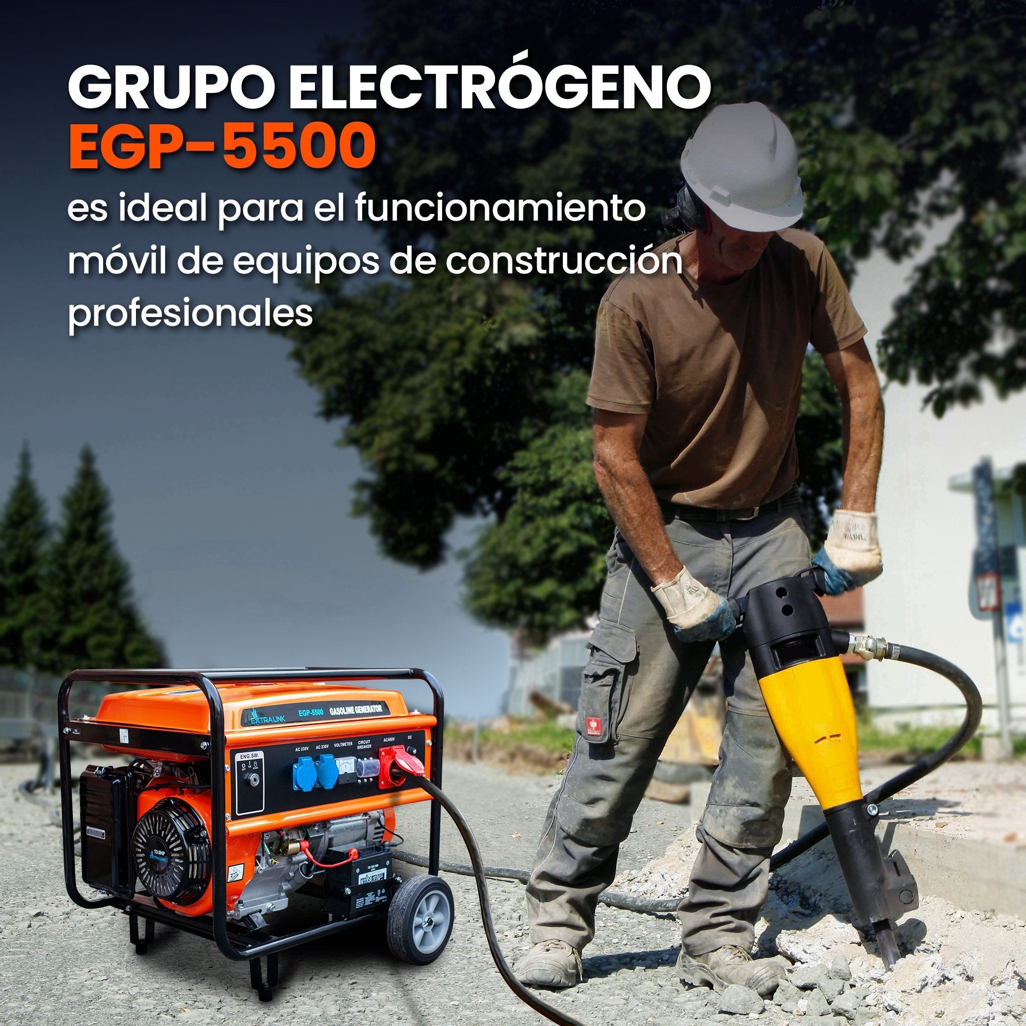 EAN 5905090330356 - Extralink EX.30356 motor-generador 5000 W 25 L Negro, Naranja imagen 19