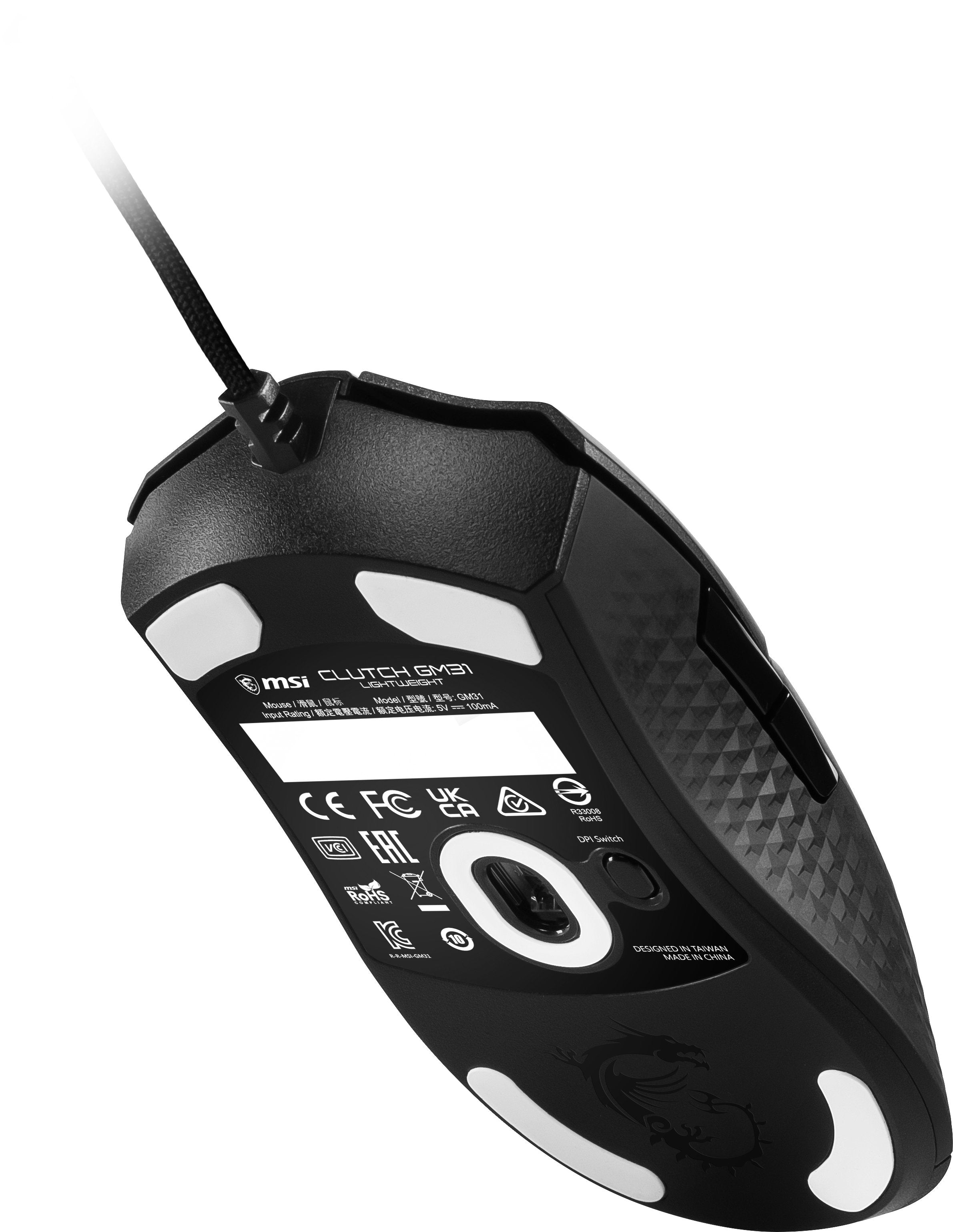 EAN 4719072941826 - MSI CLUTCH GM31 LIGHTWEIGHT ratón Juego mano derecha USB tipo A Óptico 12000 DPI imagen 7