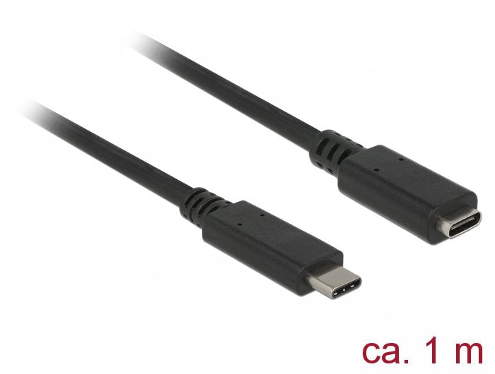 Delock 85532 Cable Usb-C M/H 1m Negro