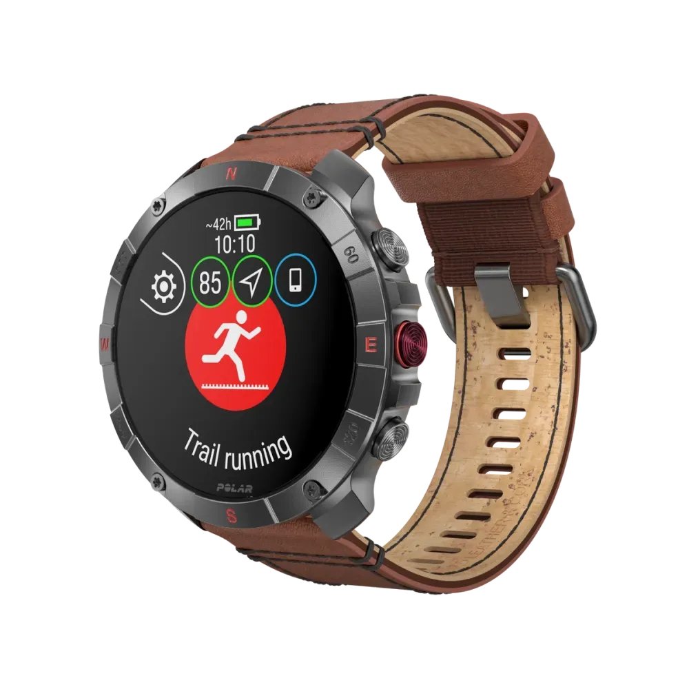 Polar Grit X2 Pro Titanium Brazowy Skórzany M/L