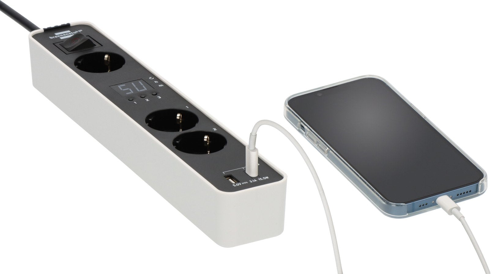 EAN 4007123686674 - Brennenstuhl 1153230026 base múltiple 1,5 m 3 salidas AC Interior Negro, Blanco imagen 6