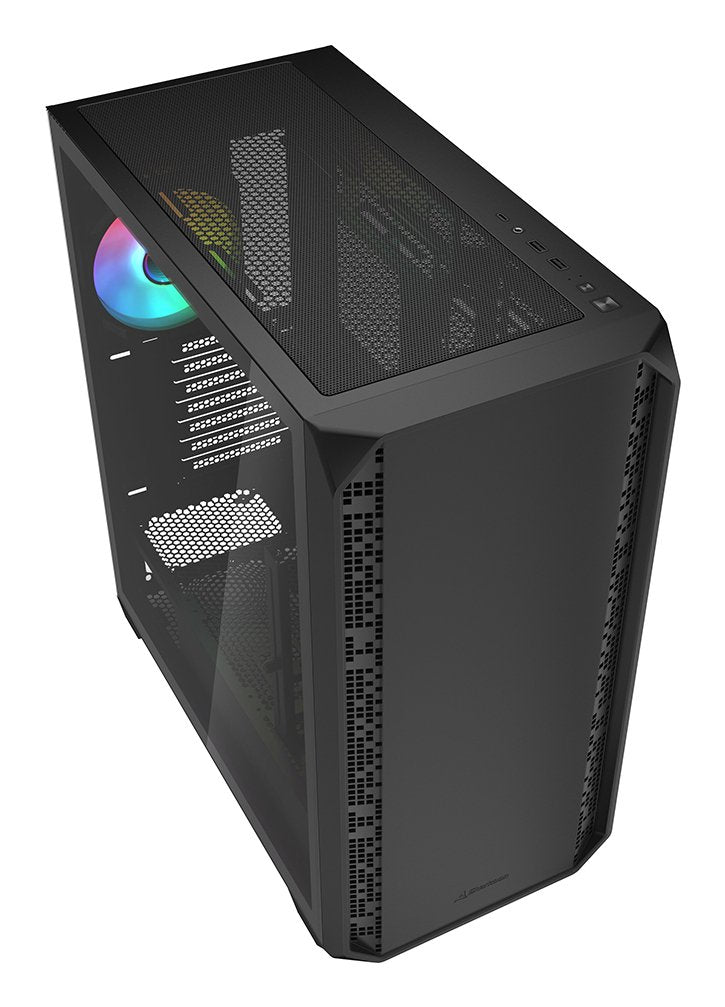 Caja Pc Sharkoon Ak2 Rgb Negra, Vidrio Templado 4044951041626