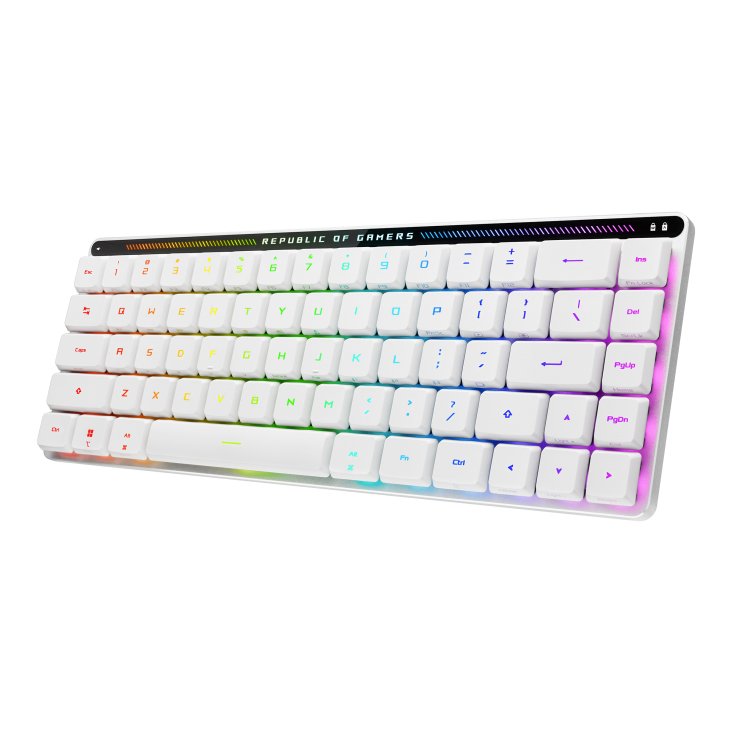 Teclado Frances Asus Rog Falchion Rx Low Profile Usb + Rf Wireless + Bluetooth Blanco