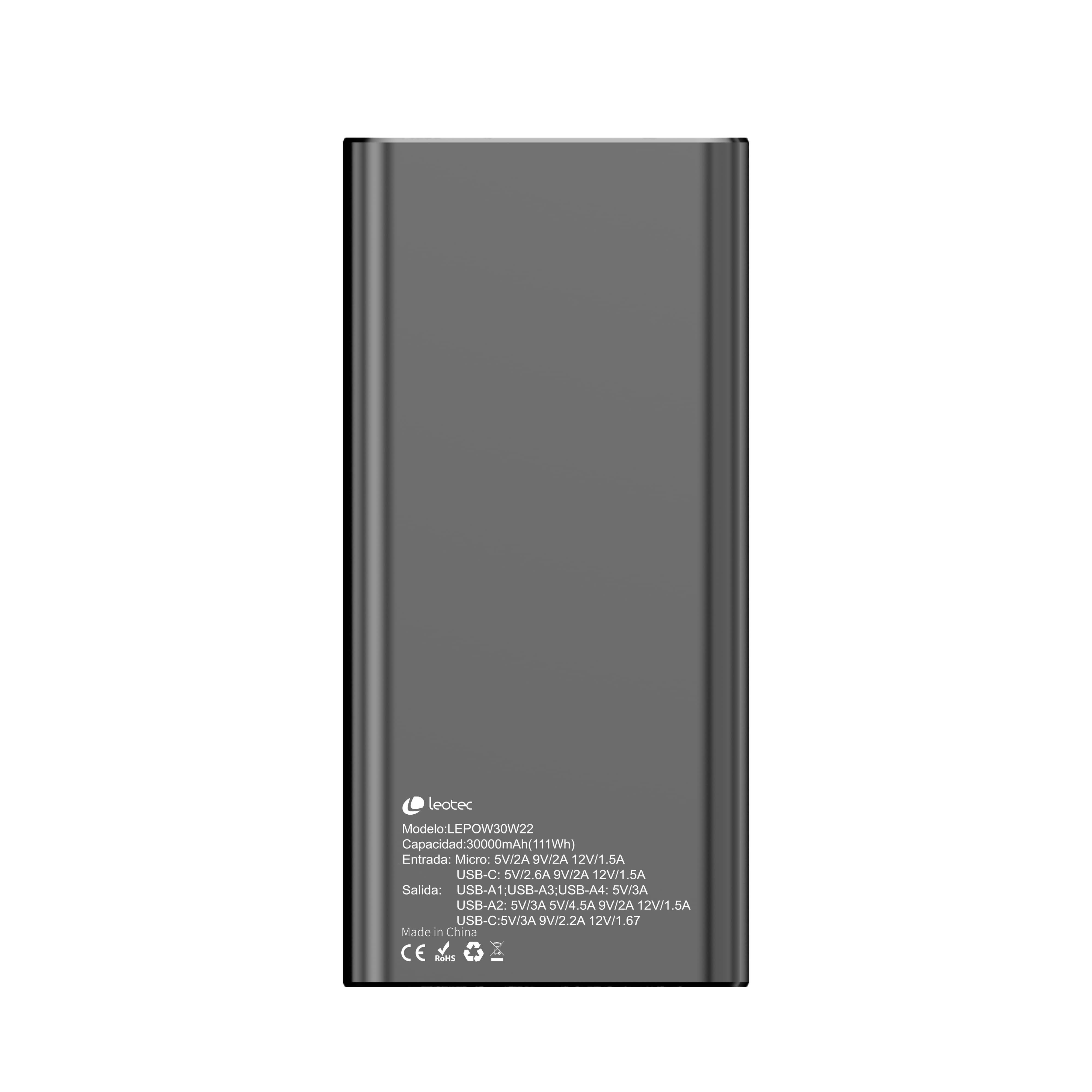 EAN 8436588883339 - Leotec LEPOW30W22K batería externa Polímero de litio 30000 mAh Negro imagen 15