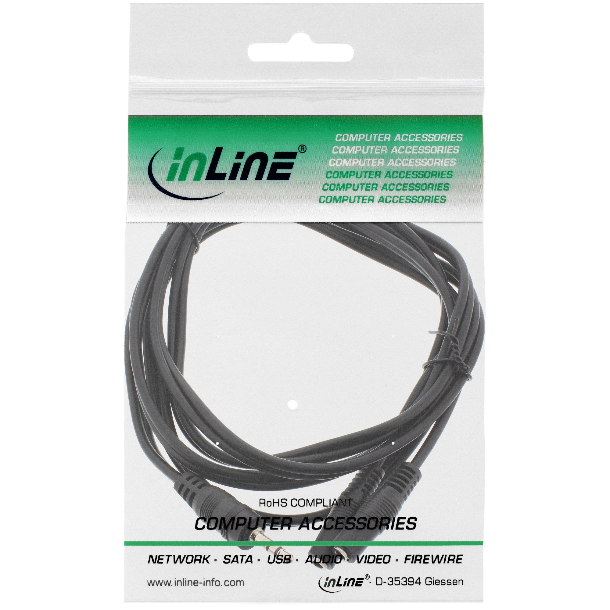 Inline 3.5mm Jack Y-Cable Macho A 2x 3.5mm Jack Hembra Estéreo 1m