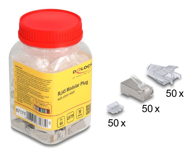 EAN 4043619671779 - DeLOCK 67177 conector RJ45 Plata, Transparente imagen 3