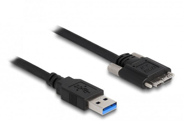 Delock Usb 5 Gbps Cable Typ-A Stecker Zu Typ Micro-B Stecker Mit Schrauben 0,5 M