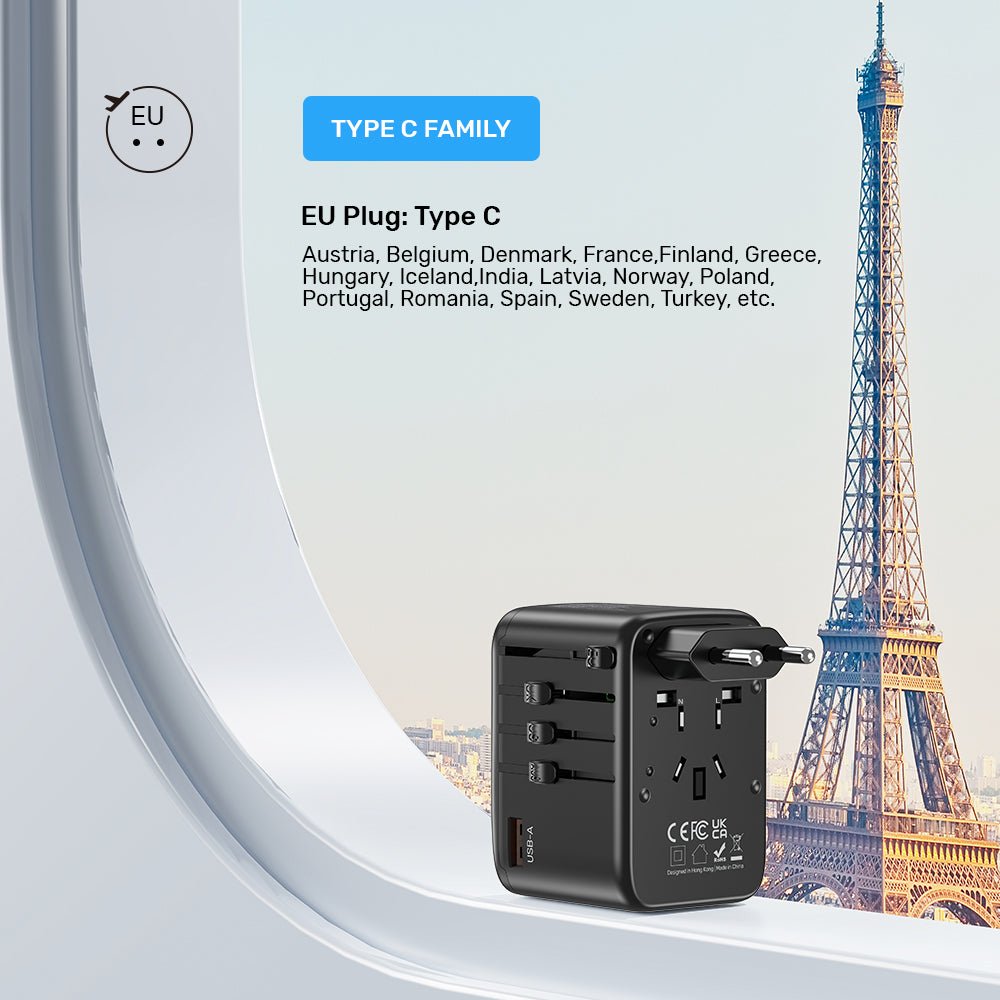 Unitek Ladowarka Podrózna Eu/Us/Uk/Aus Pd 65 W