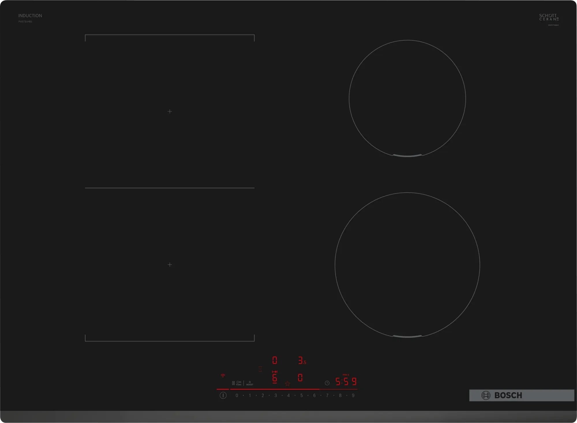 EAN 4242005394333 - Bosch Serie 6 PVS731HB1E hobs Negro Integrado 70 cm Con placa de inducción 4 zona(s) imagen 1