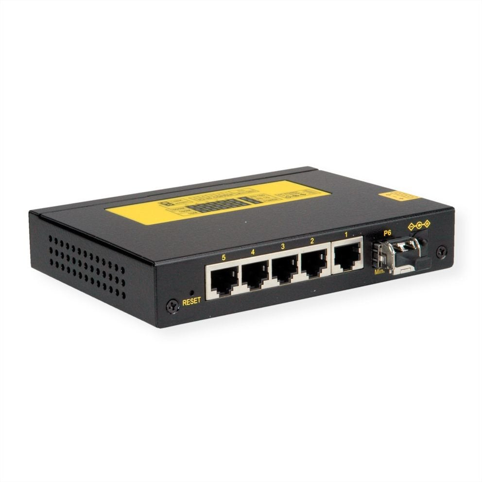 Roline Industrie Gigabit Switch, 5x Rj-45 + 1x Sfp