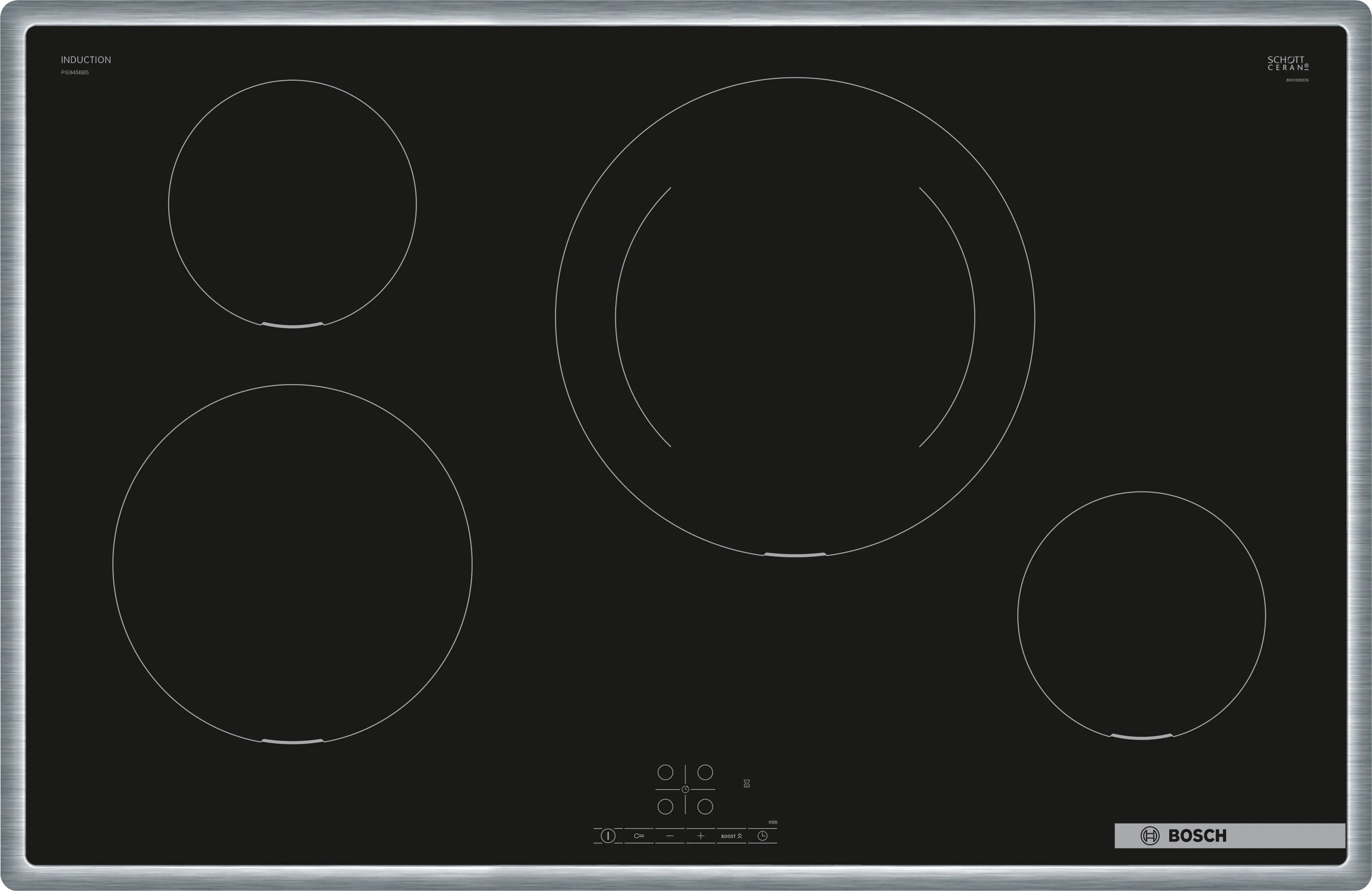 EAN 4242005324927 - Bosch Serie 4 PIE845BB5E hobs Negro Integrado 80 cm Con placa de inducción 4 zona(s) imagen 1