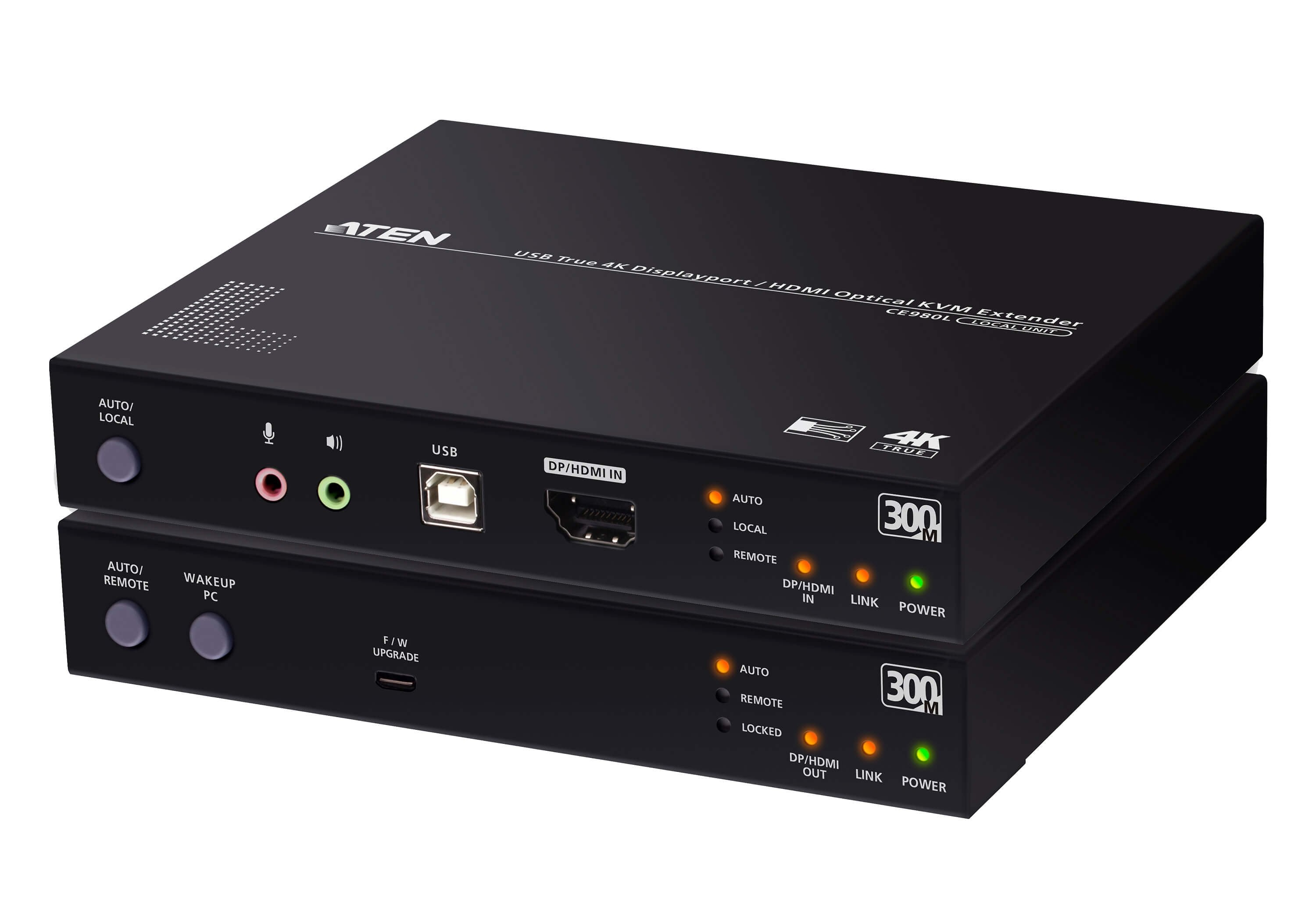 Usb True 4k Displayport/Hdmi Optical Kvm Extender (True 4k