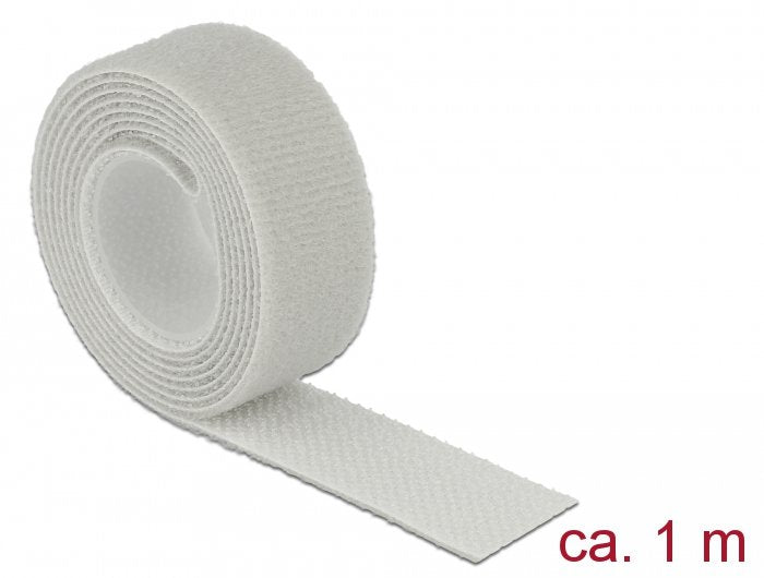 Delock Klettband Auf Rolle L 1 M X B 20 Mm Grau