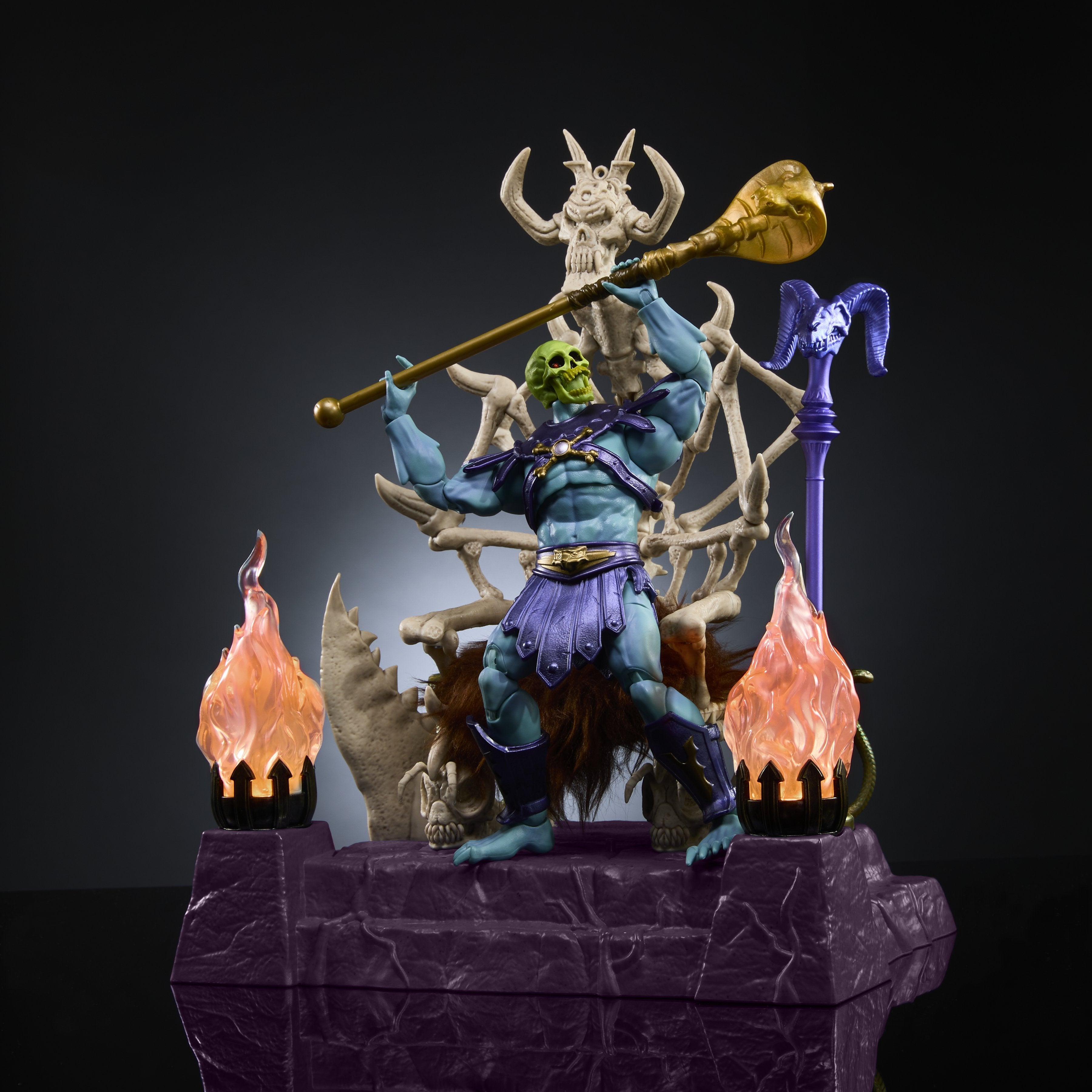 Figura De Juguete De Skeletor Y Havoc Throne De Masterverse De Mattel Masters Of The Universe Hxx63