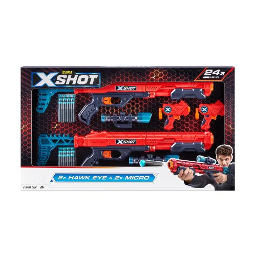 Zestaw Wyrzutni X-Shot Excel Double Hawk Eye & Double Micro Combo