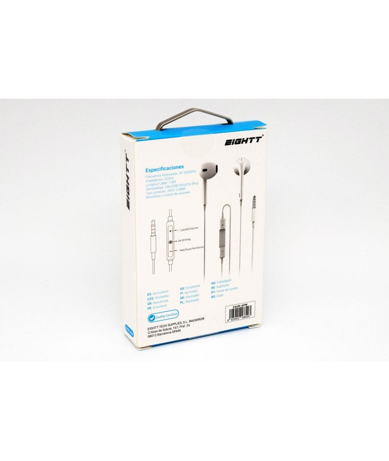 EAN 8425402168493 - Eightt EAUR-APW auricular y casco Auriculares Alámbrico Dentro de oído Llamadas/Música Blanco imagen 4