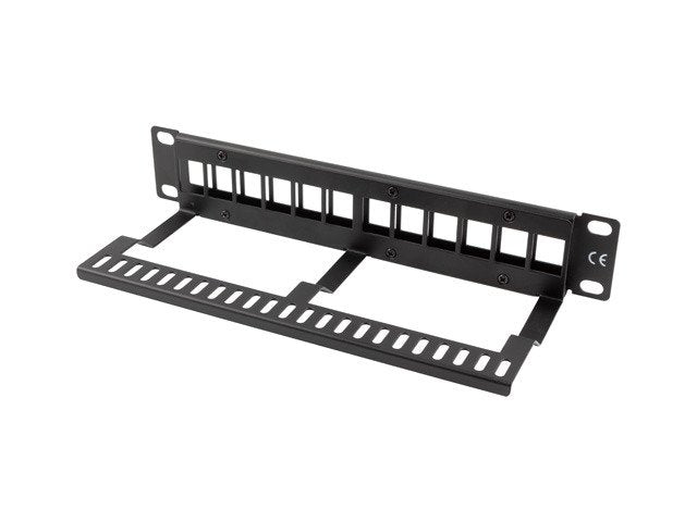 Lanberg Patch Panel Blank 12 Port 1u With Organizer For Keystone Modules Black