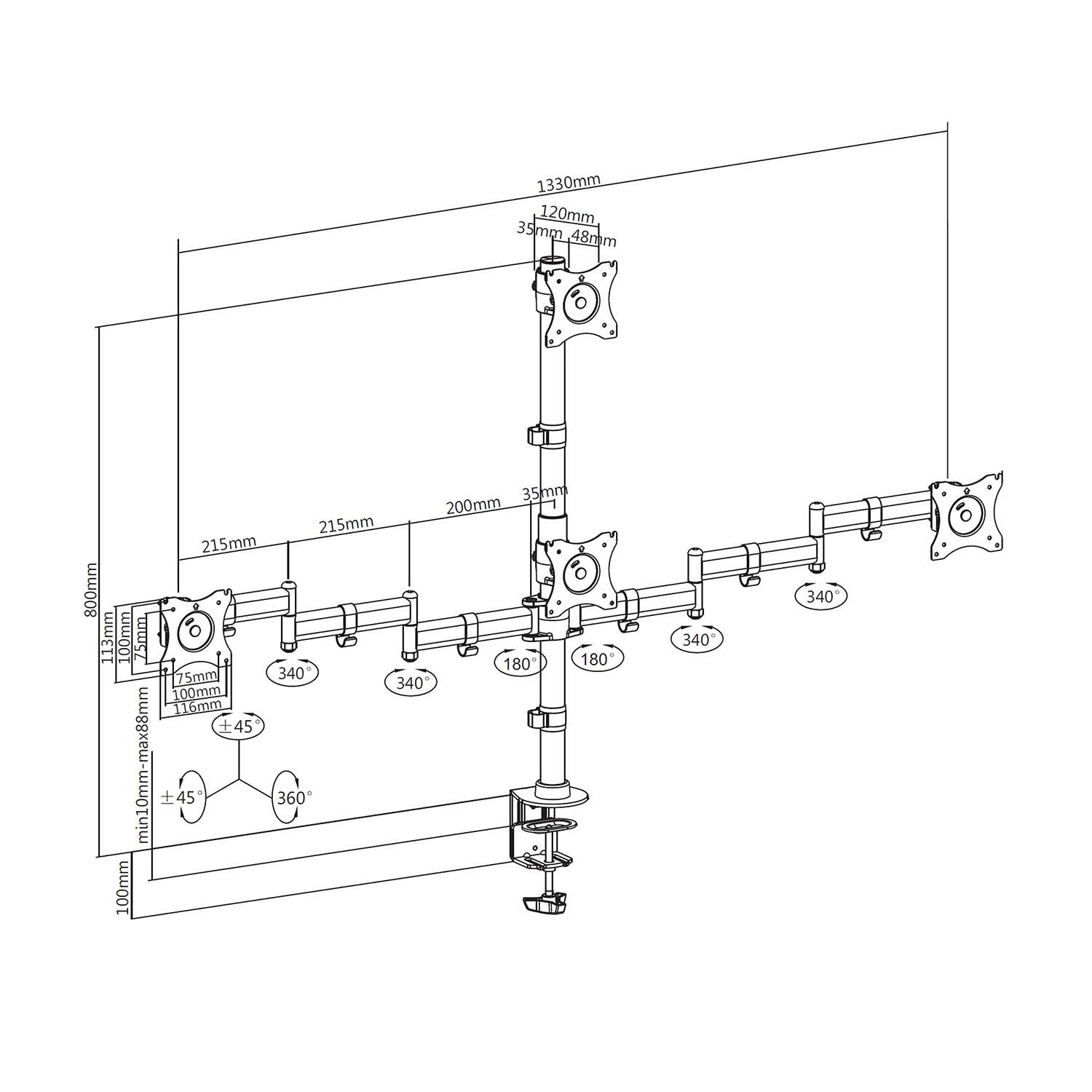 EAN 8435739903278 - AISENS DT27TSR-379 soporte para TV 68,6 cm (27") imagen 7