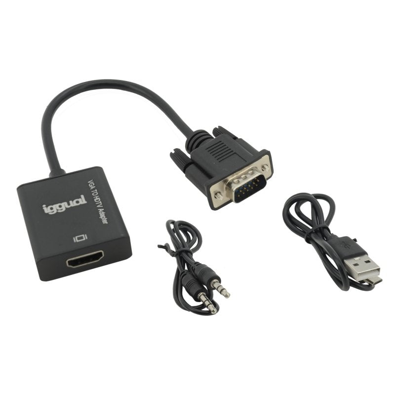Iggual Adaptador Vga A Hdmi + Audio + Microusb