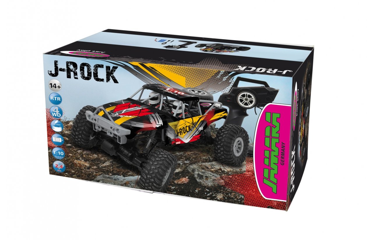 Jamara J-Rock Crawler 4wd Modelo Controlado Por Radio Camión Oruga Motor Eléctrico 1:10, Radiocontrol Gris/Amarillo, Camión Oruga, 1:10, 14 Año(S), 1200 Mah, 1,56 Kg