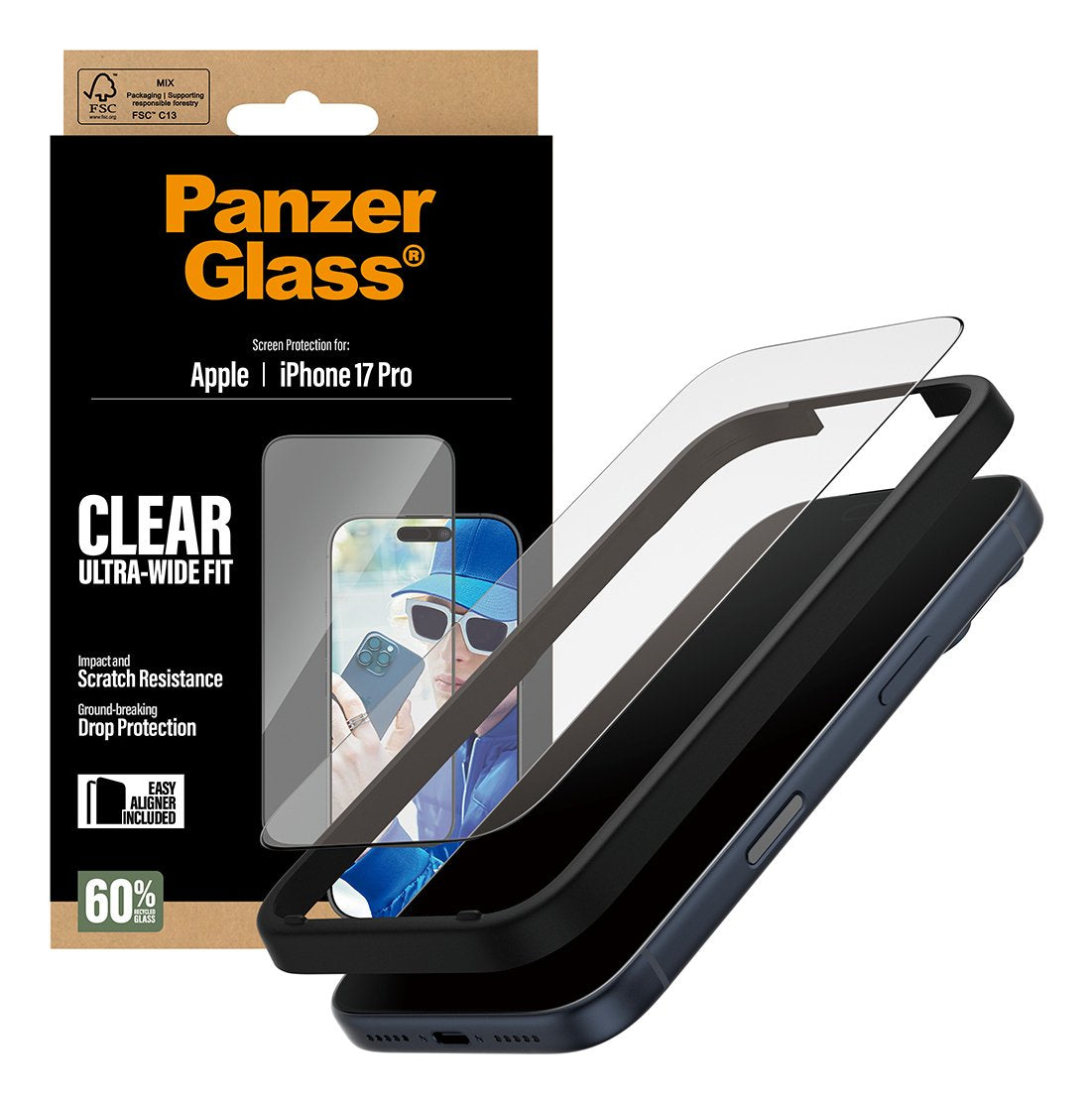 EAN 5715685025815 - PanzerGlass ® Screen Protector iPhone 17 Pro | Ultra-Wide Fit w. EasyAligner Protector de pantalla Apple imagen 5