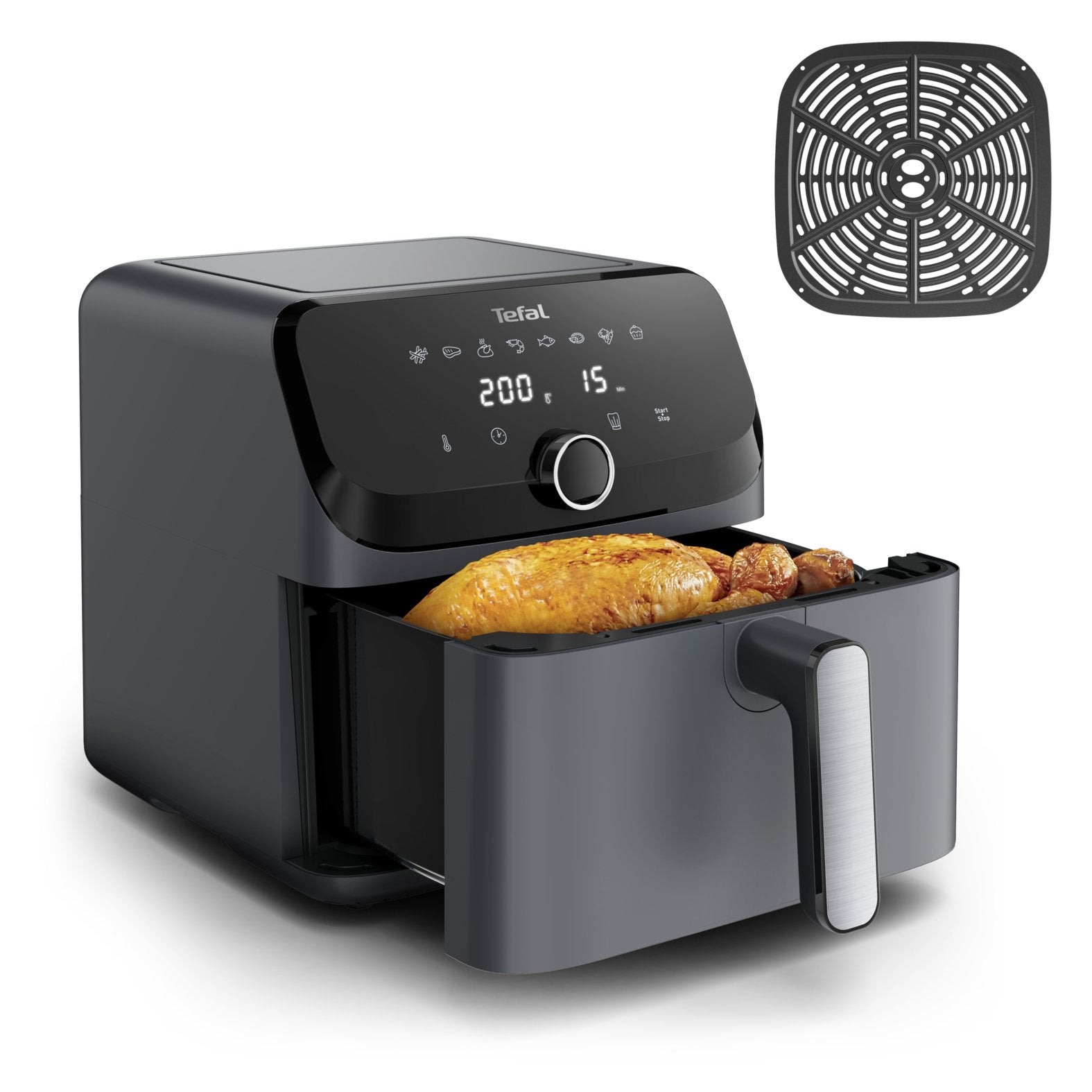 EAN 3045380026711 - Tefal Easy Fry Mega EY855BE0 freidora Sencillo 7,5 L Independiente 2020 W Freidora de aire caliente Gris imagen 1