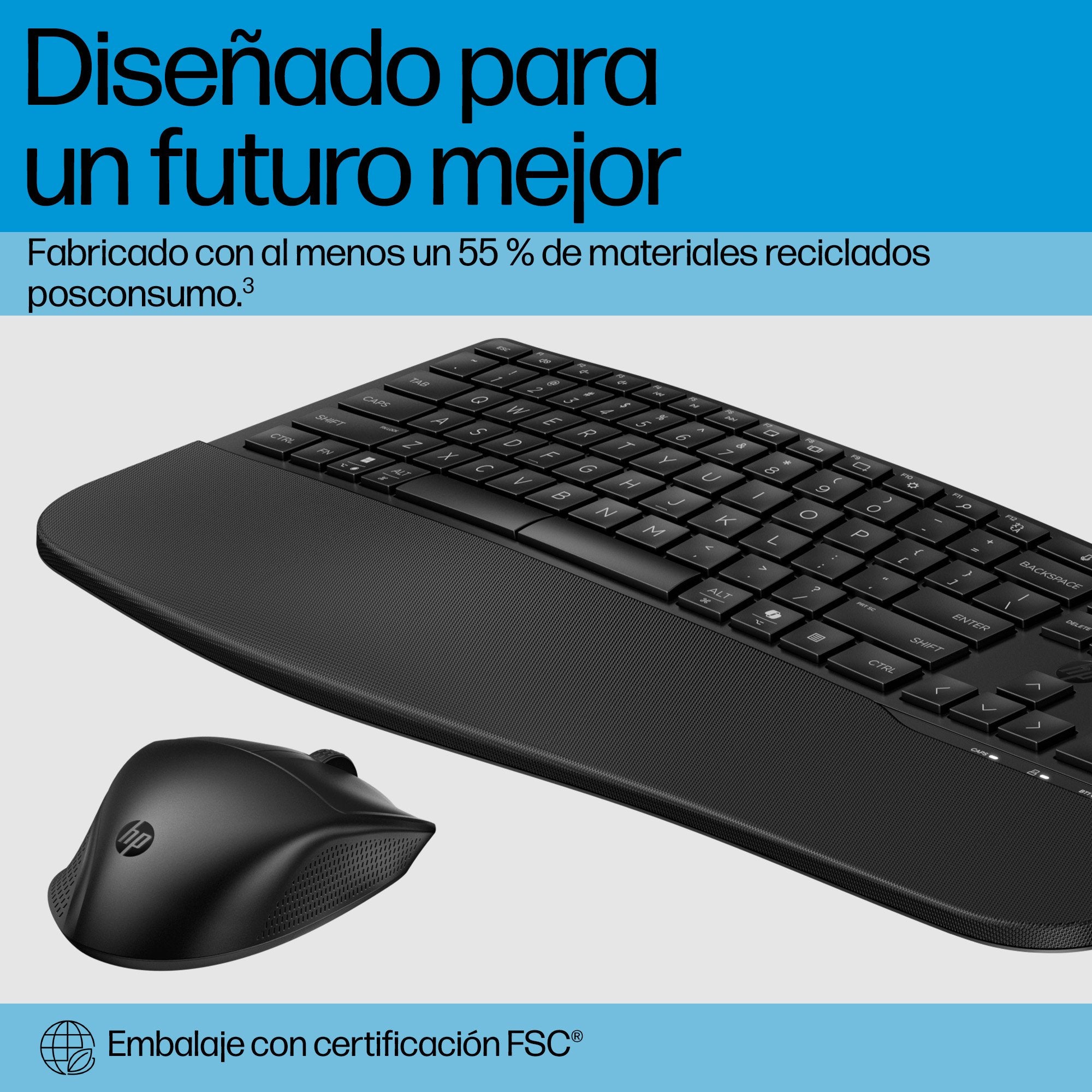 EAN 0198122954674 - HP 685 Comfort Dual-Mode Keyboard and Mouse Combo teclado Ratón incluido Oficina RF Wireless + Bluetooth imagen 5