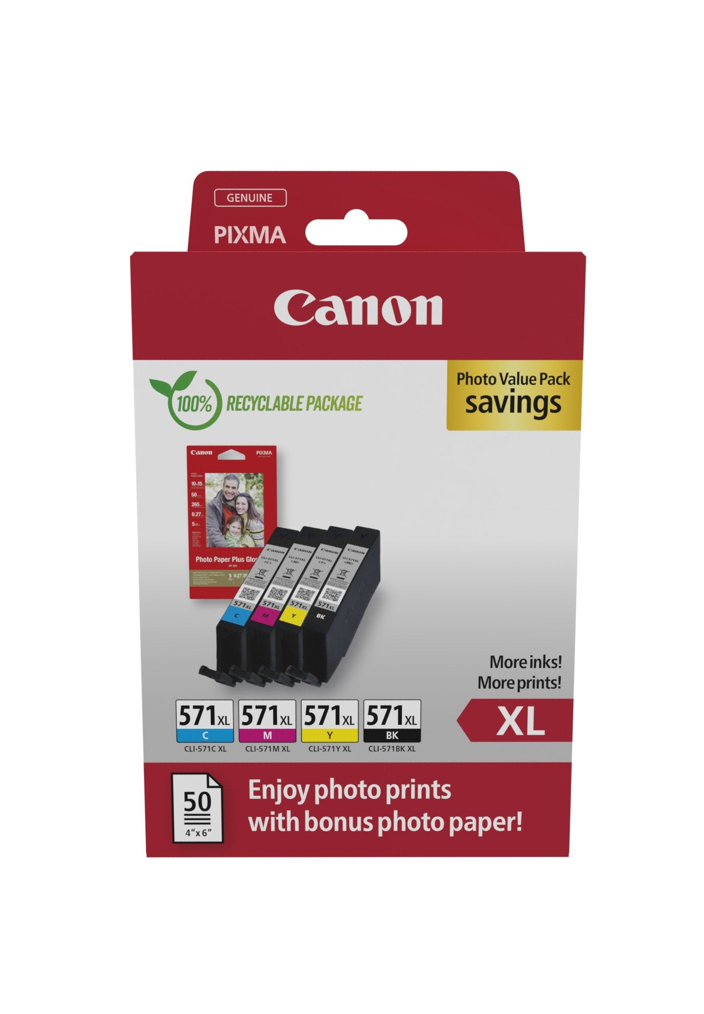 EAN 8714574679204 - Canon 0332C006 cartucho de tinta 4 pieza(s) Original Alto rendimiento (XL) Negro, Cian, Magenta, Amarillo imagen 1
