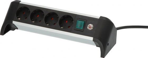 Brennenstuhl Alu-Office-Line Regleta 4 Tomas 1,8m H05vv-F 3g1,5