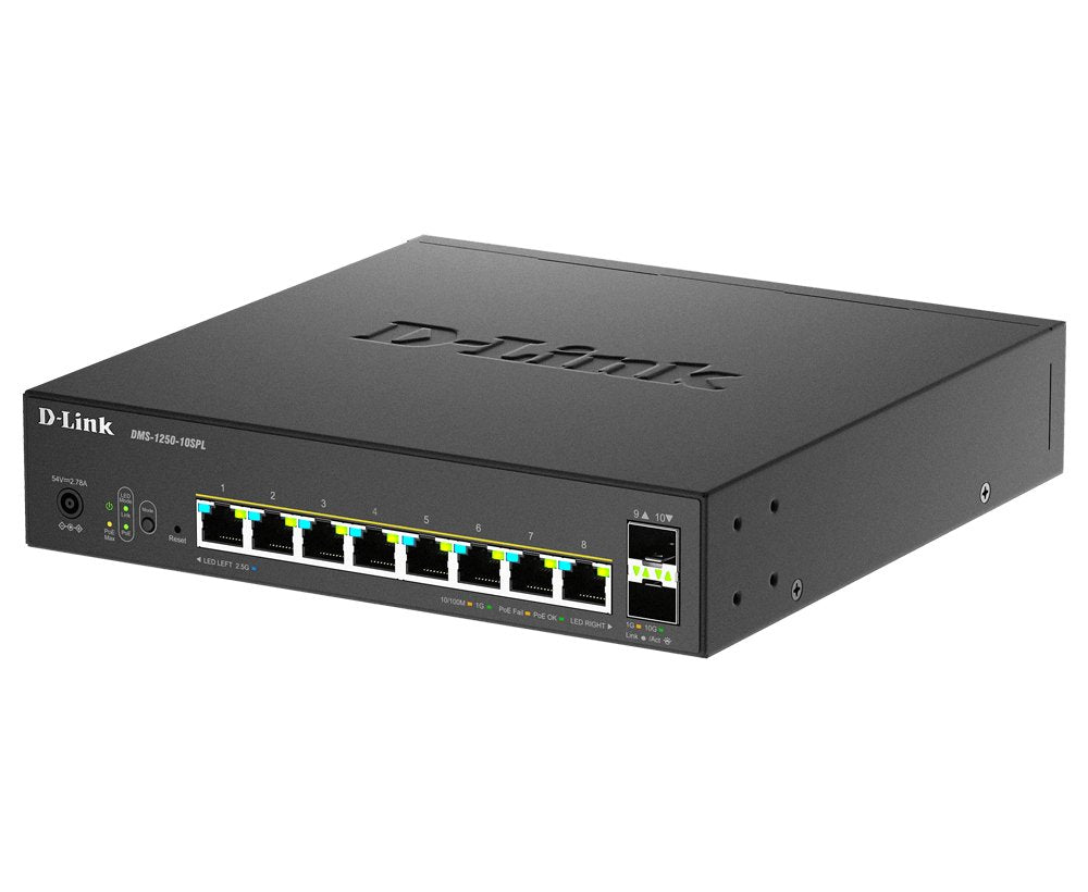 Switch Gestionable D-Link Dms-1250-10spl 8x Multigigabit 2.5g Poe+ 2x10g Sfp+ 120w