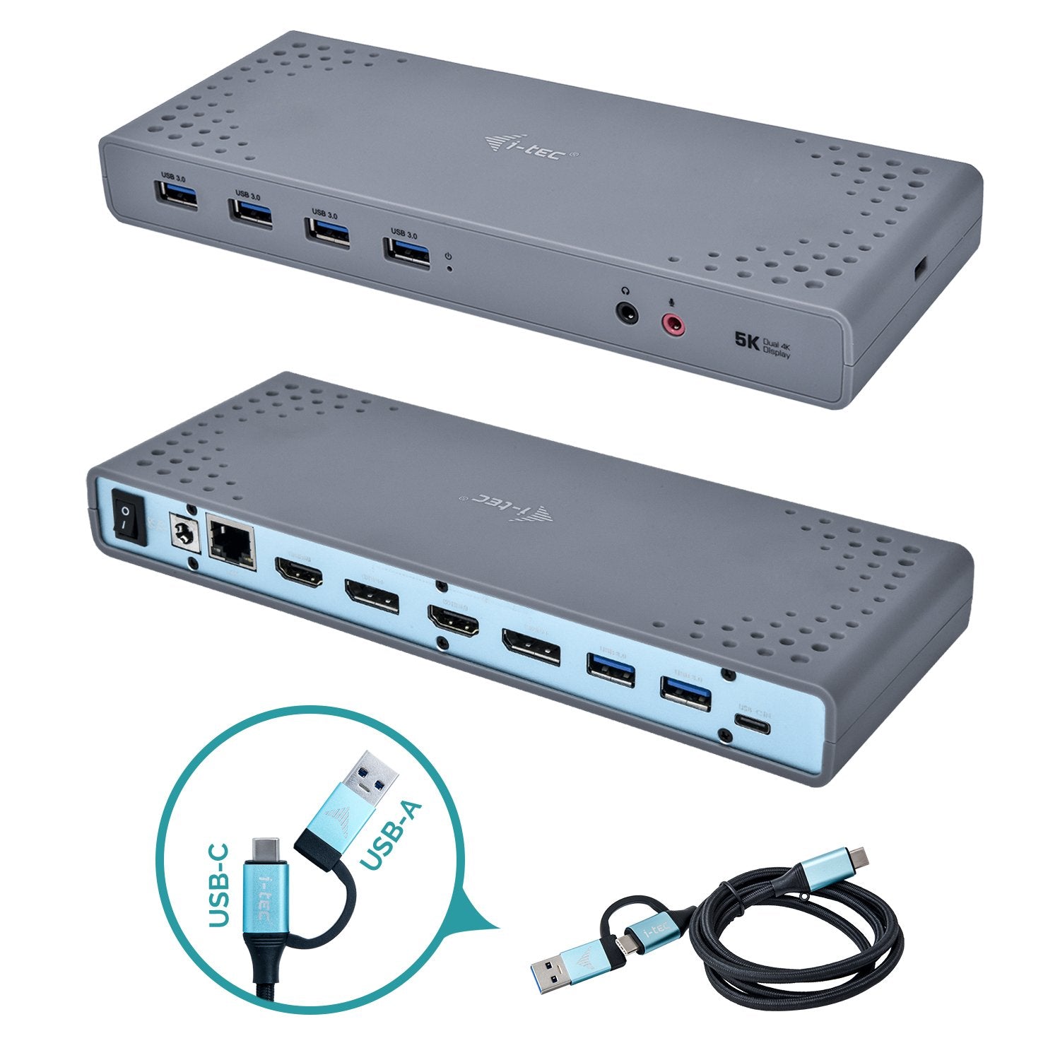 EAN 8595611702051 - i-tec CADUAL4KDOCK base para portátil y replicador de puertos Alámbrico USB 3.2 Gen 1 (3.1 Gen 1) Type-C imagen 1