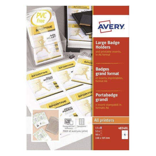 Avery Zweckform 4834xl Einsteckschild Placa Identificativa B X H - A6