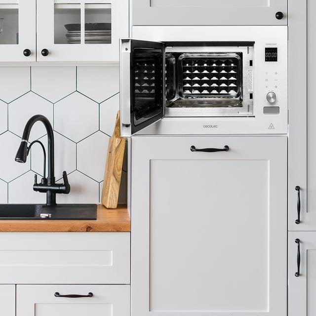 Cecotec Grandheat 2090 Built-In Touch White Microondas Encastrable Con Grill 21l 1200w - Temporizador Hasta 60min - 8 Funciones Preconfiguradas