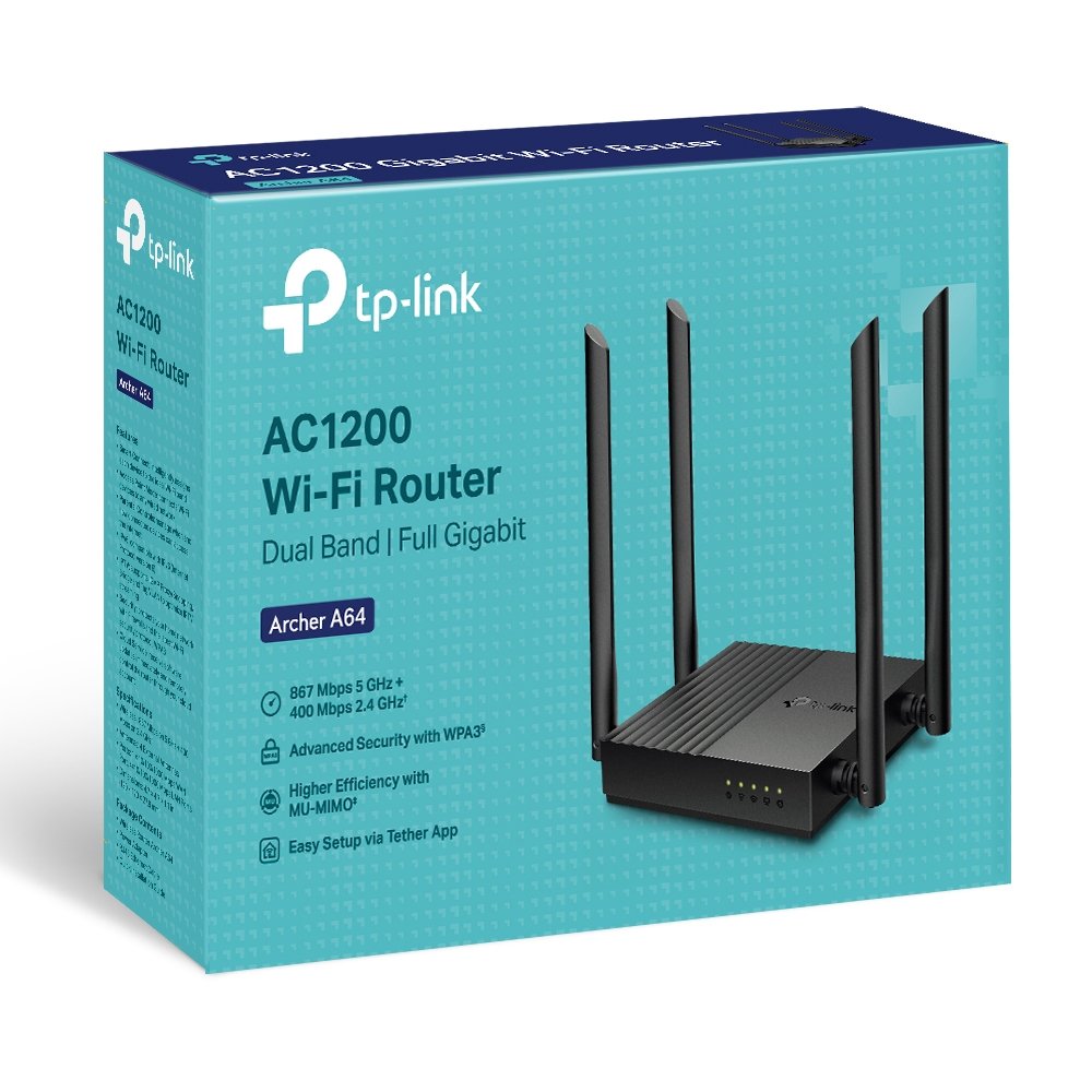 EAN 4897098687529 - TP-Link ARCHER A64 router inalámbrico Gigabit Ethernet Doble banda (2,4 GHz / 5 GHz) Negro imagen 5