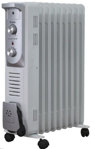 Fakir Or-09 Ölradiator Gris 2000w 9 Rippen 3 Stufen