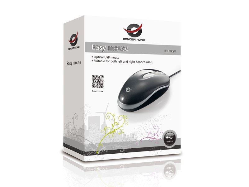 Conceptronic Raton Easy Optical Usb Negro Y Plata C08-278