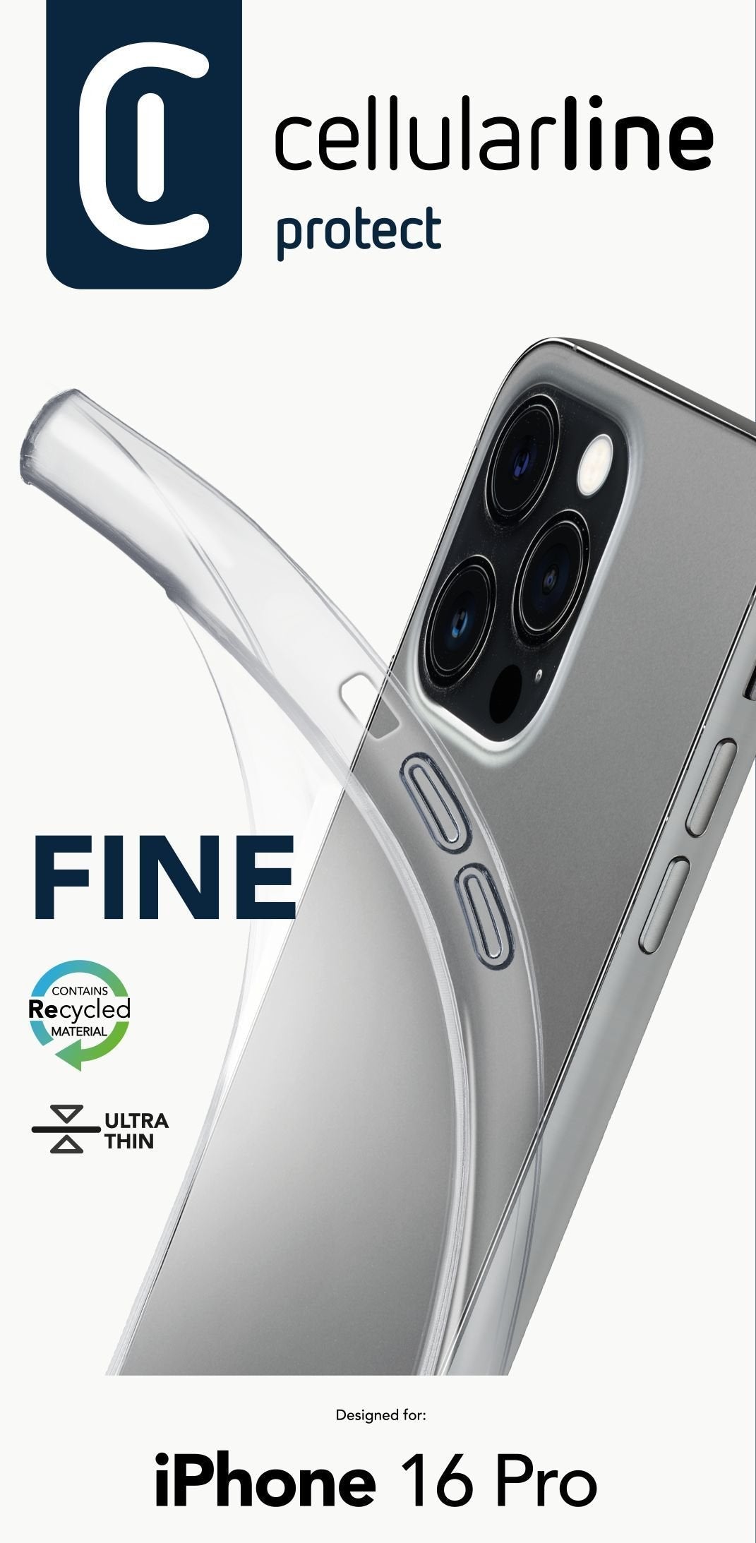Cellularline Fine Case Iphone 16 Pro Clear
